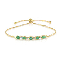 Brazalete en plata con Esmeralda de Zambia