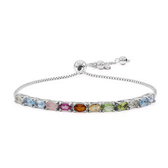 Brazalete en plata con Topacio azul suizo