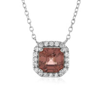 Collar en plata con Zircón rosado