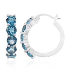 Pendientes en plata con Topacio azul de Londres