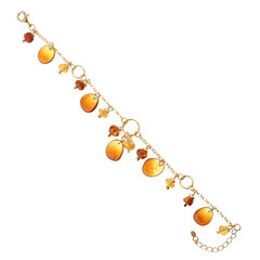 Brazalete en plata con Ámbar del Báltico amanecer