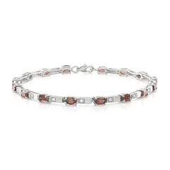 Brazalete en plata con Zircón rojo