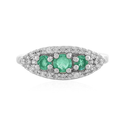 Anillo en plata con Esmeralda de Etiopía