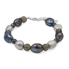 Brazalete en plata con Cuarzo ahumado (TPC)