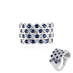 Anillo en plata con Zafiro azul
