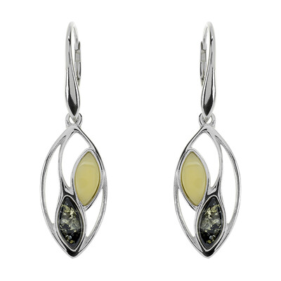 Pendientes en plata con Ámbar báltico (dagen)