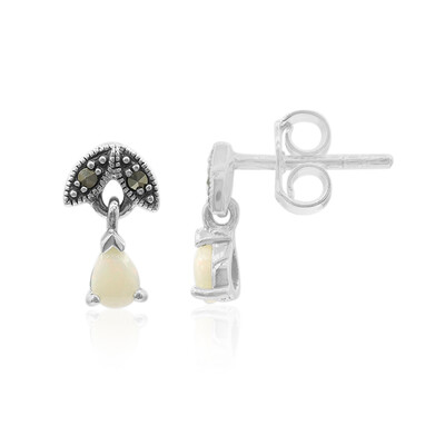 Pendientes en plata con Ópalo blanco