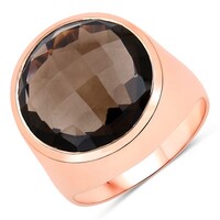 Anillo en plata con Cuarzo ahumado