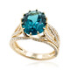 Anillo en oro con Apatita azul caribe (de Melo)