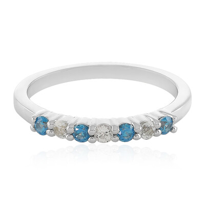 Anillo en plata con Zircón azul