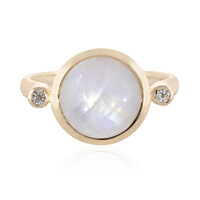 Anillo en plata con Piedra de Luna arcoíris