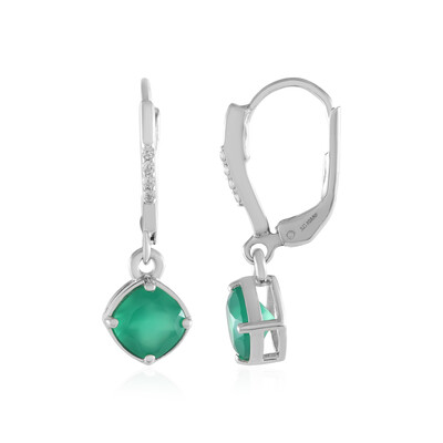 Pendientes en plata con Ónix verde