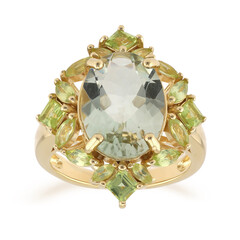 Anillo en plata con Amatista verde