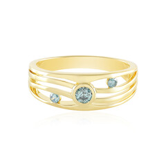 Anillo en plata con Diamante azul I2