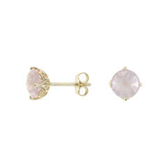 Pendientes en oro con Cuarzo rosa