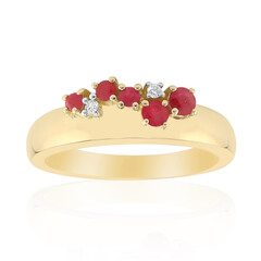 Anillo en oro con Berilo rojo