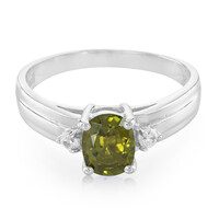 Anillo en plata con Turmalina cuprífera
