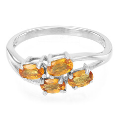 Anillo en plata con Zafiro naranja