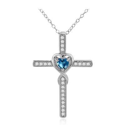 Collar en plata con Topacio azul de Londres