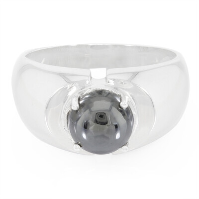 Anillo de hombre en plata con Hematita negra