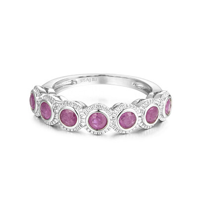 Anillo en plata con Rubí de Mozambique