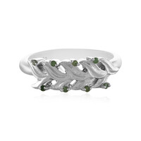 Anillo en plata con Diamante verde I2