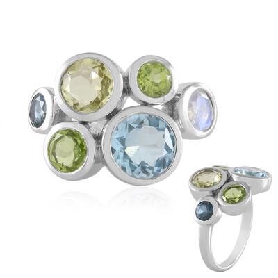Anillo en plata con Topacio azul cielo (KM by Juwelo)