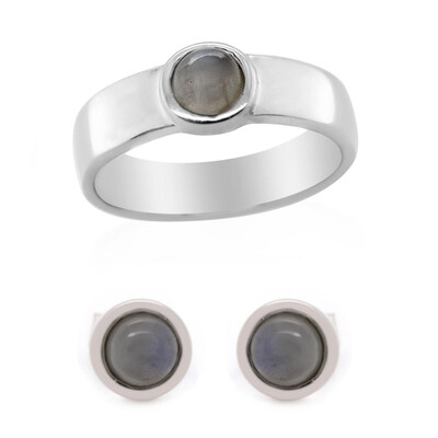 Anillo en plata con Labradorita