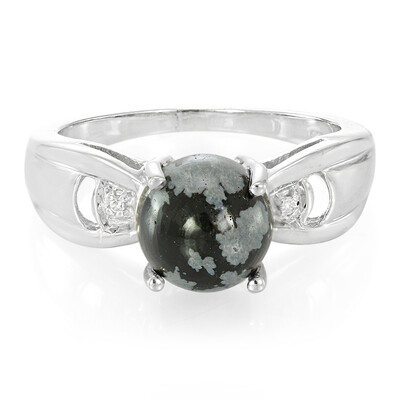 Anillo en plata con Obsidiana Copo de Nieve