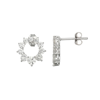 Pendientes en plata con Zircón (Adela Silber)