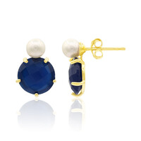 Pendientes en plata con Calcedonia azul