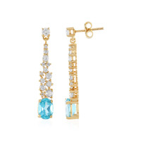 Pendientes en plata con Topacio color Paraiba