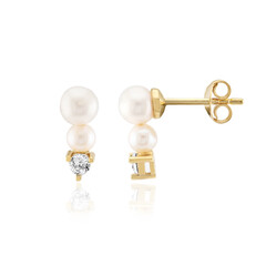 Pendientes en plata con Perla blanca Freshwater