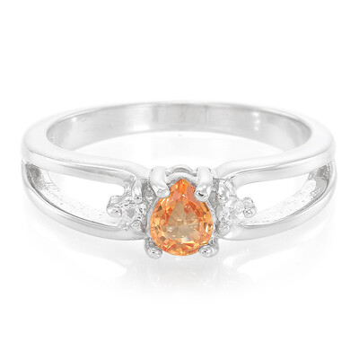 Anillo en plata con Zafiro naranja