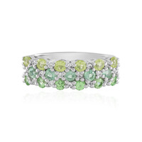 Anillo en plata con Tsavorita de Tanzania