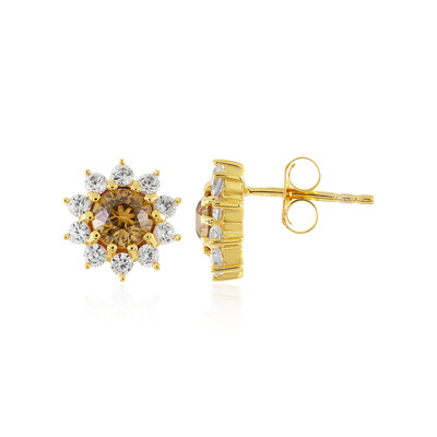 Pendientes en plata con Zircón amarillo