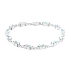 Brazalete en plata con Topacio azul cielo
