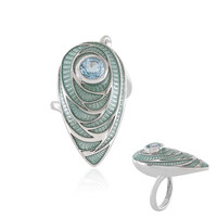 Anillo en plata con Topacio azul cielo (Adela Silber)