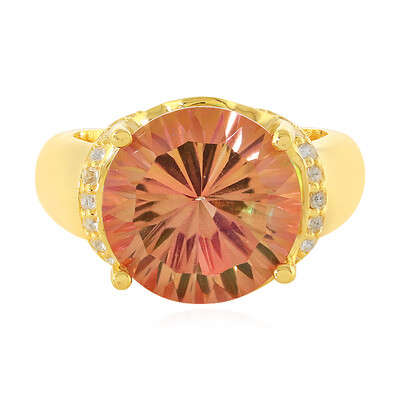 Anillo en plata con Topacio místico durazno