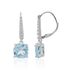 Pendientes en plata con Topacio azul cielo