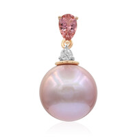 Colgante en oro con Perla Ming rosa (TPC)