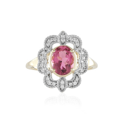 Anillo en oro con Turmalina rosa de Brasil