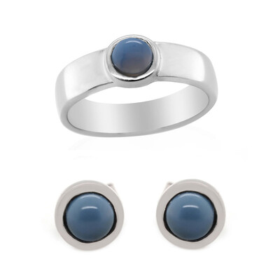 Anillo en plata con Ópalo azul