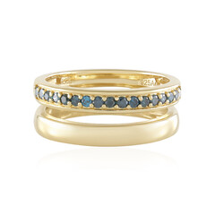 Anillo en plata con Diamante azul I2