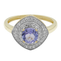 Anillo en oro con Tanzanita