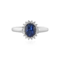 Anillo en plata con Zafiro estrella azul
