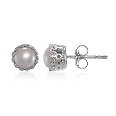 Pendientes en plata con Perla Freshwater