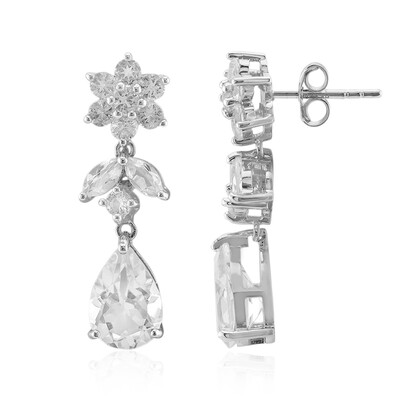 Pendientes en plata con Topacio blanco