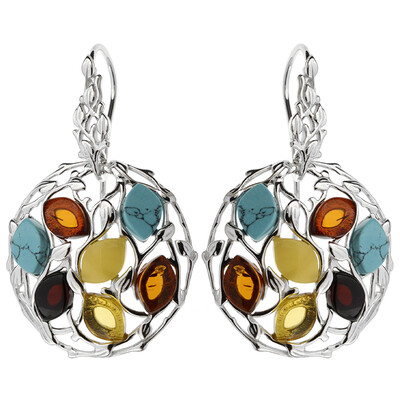 Pendientes en plata con Ámbar báltico (dagen)