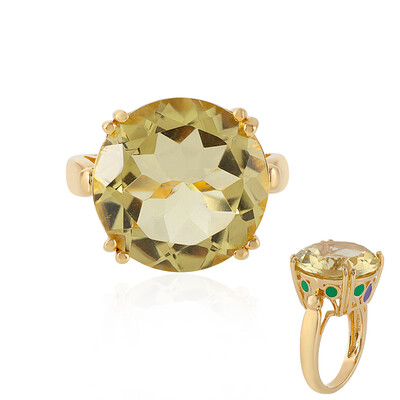 Anillo en plata con Quarzo limón